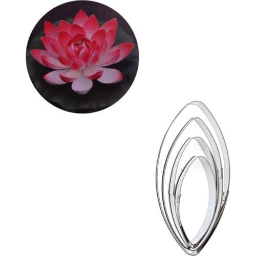 Cake Fondant Mold Cut Mould Water Lily Lotus Petal Soft Paper Flower Making Pattern Cutter Clay Tools Molds