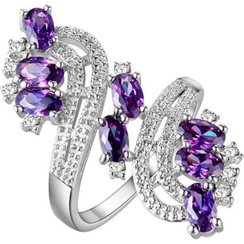 Unique Multicolor Zircon Exquisite Personality Ring Elegant Ladies Party Dinner Fashion Romantic Jewelry Gift Free Shipping