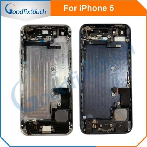 For iPhone 5 Back Cover Battery Door Housing Rear Cover Assembly Battery Housing For iPhone 5G With Flex Cable Replacement Parts