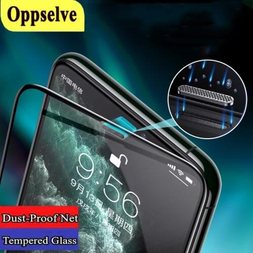 2 Piece Glass For iPhone 12 11 Pro Max X XS XR Screen Protector On iPhone 12mini 7 8 Plus 6 Tempered Film Earpiece With Dust Net