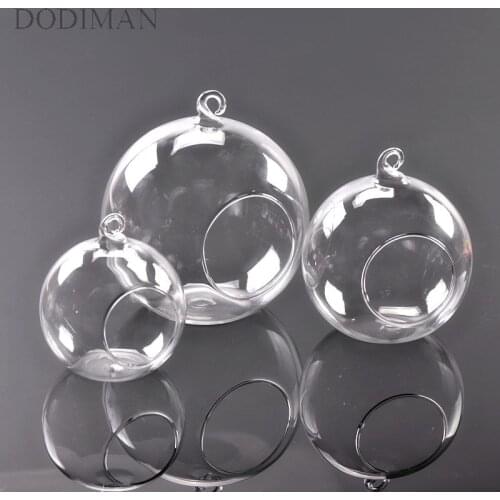 1PCS Hanging Round shaped glass Hydroponic Fleshy Micro Landscape Glass Bottle Plant Container household living room decoration