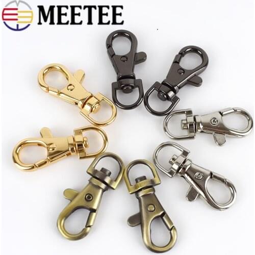 10/20pcs Meetee 9mm Metal Lobster Clasps Hooks Key Chain Rings Swivel Snap Buckles for Bags Chains Strap Connection Accessories