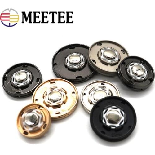 10pcs 18/21/23/25mm Metal Snap Button Coat Coat Jacket Invisible Buttons DIY Garment Decor Buckle Fastener Sewing Hidden Button