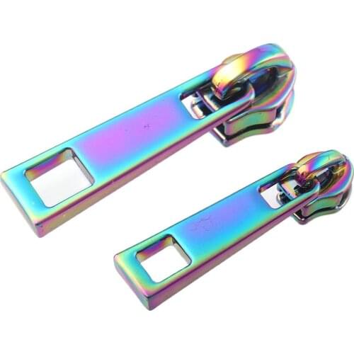 12pcs Rainbow Alloy Zipper Pull Sliders #3 #5 for Bag Jacket Instant Kit Removable Rescue Replacement DIY Sewing Craft Accessory