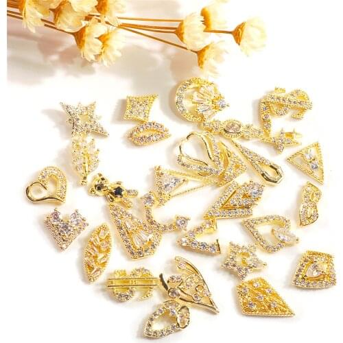 2pcs 3D Nail Art Shining Cubic Zirconia Alloy Luxury Jewelry Accessories Diamonds CZ Gems Manicure Ornament Charm