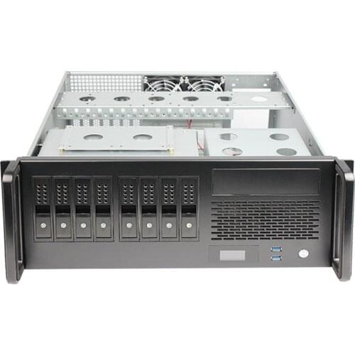 4U server chassis, 8 hot swap hard disk bits, ATX large motherboard horizontal industrial computer with temperature display