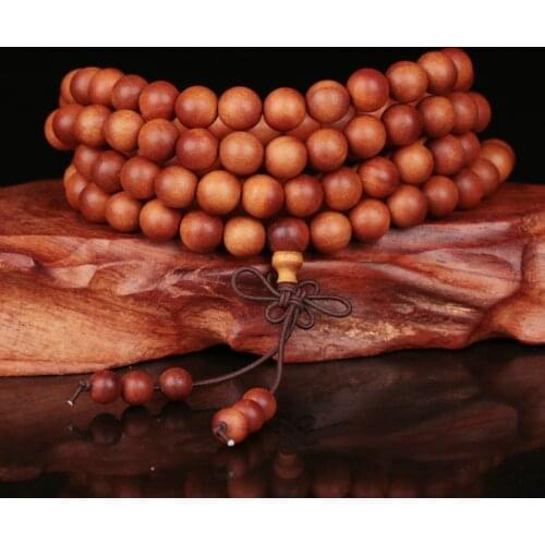 6mm Natural Sandalwood Buddhist Buddha Meditation 8MM 108 beads Wood Prayer Bead Mala Bracelet Women Men Jewelry