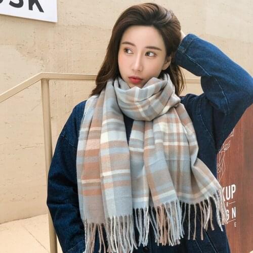 70*200cm New Imitation Cashmere Color Grid Scarf for Women Winter Fashion Soft Warm Shawl Scarf Designer Scarf Bandana Headbands