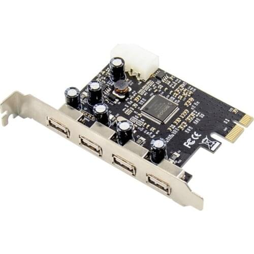Adapter Riser Chip ASIX MCS9990 PCIe Converter USB2.0 4 Port Expansion Card Pci-e Add On Card Plug And Play Computer Components