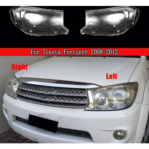 Car Front Headlight Lens Cover Lampshade Glass Lampcover Caps Headlamp Shell For Toyota Fortuner 2008~2012 Auto Head Light Case