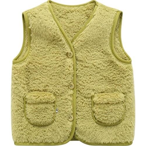 Children Vest Jacket Winter Clothing Girls Solid Color Coat Kids Warm Jacket Cotton Clothes Baby Boy Toddler Sleeveless Outwear