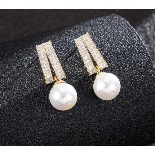 Dorado 2021 New Arrival Fashion Luxury Pearl Drop Dangle Earrings For Women Simple Fashion Brithday Party Jewelry Accessories