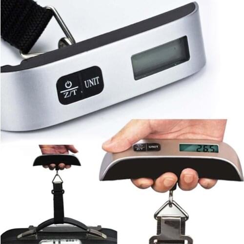 Durable 110lb/50kg Hand Held Hook Belt Electronic Scale Digital Travel Suitcase Luggage Hanging Scales Weighing Balance #295379