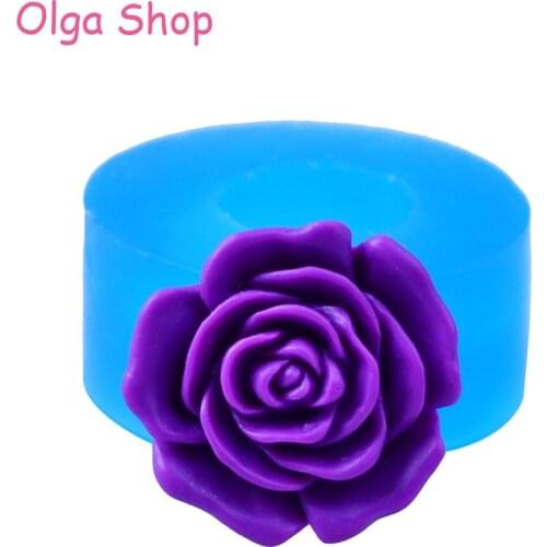 HYL305 21.1mm Rose Flower Silicone Mold - for Fondant Cake Decorating, Fondant, Jewelry Making, Cabochon Candy, Resin, Food Safe
