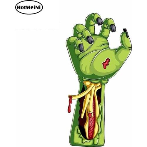 HotMeiNi 13cm x 6.4cm for Cartoon Green Zombie Hands on White Background Car Bumper Window Stickers Personality Decal Decor