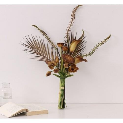 4Pcs Artificial Flowers 2 Fork Horsetail Grass for Wedding Home Decoration Plastic Flower Arrangement Material Sage Fake Plants