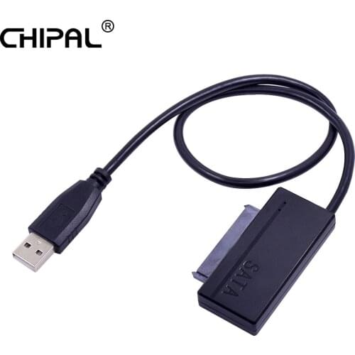 CHIPAL Double LED USB 2.0 to SATA 3.0 22Pin Cable Adapter USB2.0 22 Pin SATA III Converter for 2.5 Inch Hard Disk Drive HDD SSD