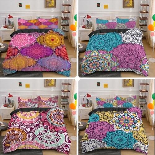 Bohemian Mandala Bedding Set Duvet Cover With Pillowcase 2/3Pcs Soft Quilt Covers For Bedroom King Bed Sets Cover Home Textiles