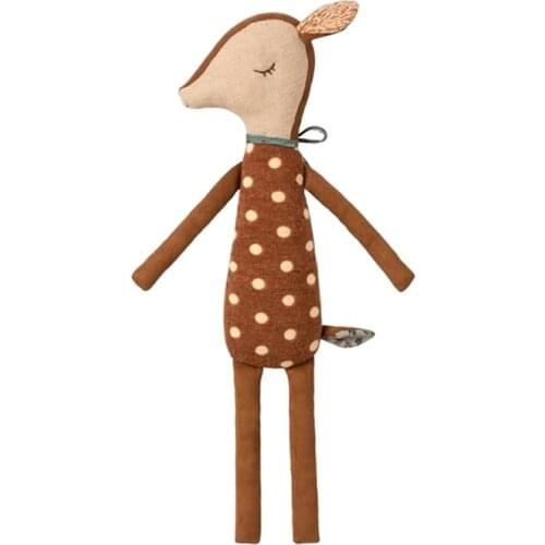 Cute Deer Soothing Doll Plush Toy Boy Girl Kids Birthday Gift Baby Comforts Sleeping Dolls in Bed