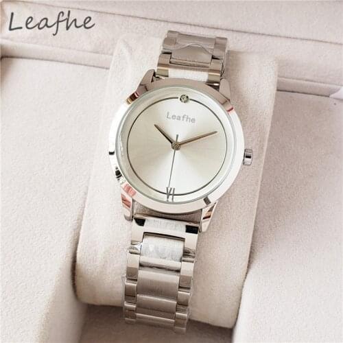 Leafhe Fashion Silver Gold White Stainless Women Watch Brand Quartz Wrist Watches Ladies Girls Female Clock Montre Femme reloj