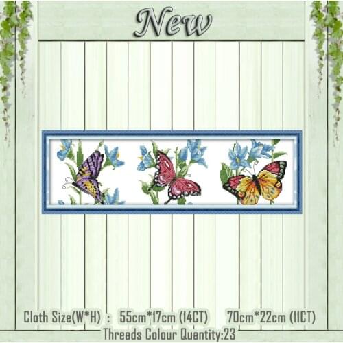 Butterflies flying cartoon painting counted printed on the canvas DMC 11CT 14CT kits NKF Cross Stitch embroidery needlework Sets