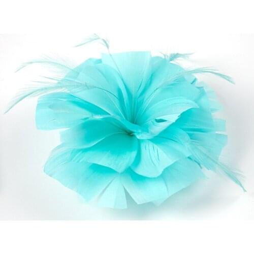 Natural Lake Blue Goose Feathers Flower DIY Carnival Corsage Decoration Wedding Clothes Accessories Plumes For Crafts Wholesale