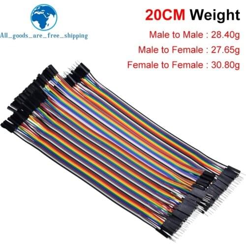 TZT 400pcs Jumper Wire Dupont Cable line 20cm 3P-3P 2.54mm Male to Male , Male to Female , Female to Female For Arduino