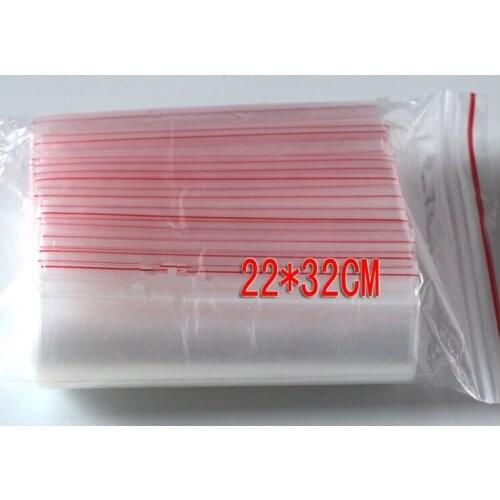 50PCS 22x32cm transparent travel gift packing bag plastic bag for necklace/jewelry/ food small ziplock clear self seal bags pe