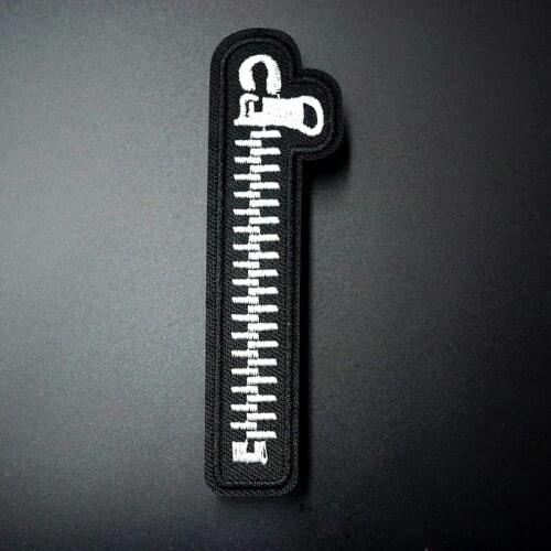 Zipper Size: 3.0x12cm Iron On Patches Sewing Embroidered Applique for Jacket Clothes Stickers Badge DIY Apparel Accessories