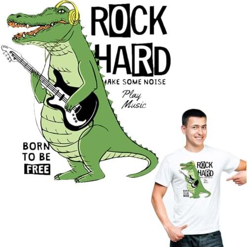 Rock Dinosaur Patches Thermal Stickers T-Shirt Diy Decoration 2020 New A-Level Washable Parches Ropa Animal Decor Patch