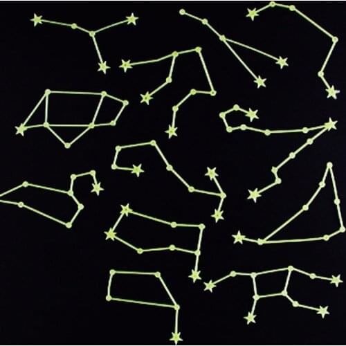 Romantic Twelve Constellations Luminous Glowing Wall Sticker Home Decor Decal For Home Bedroom Decoration Cool Style