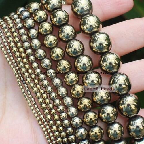 Shining!Natural Hematite Pyrite Round 2-12mm Round Loose beads,For DIY Jewelry Making !We provide mixed wholesale for all items
