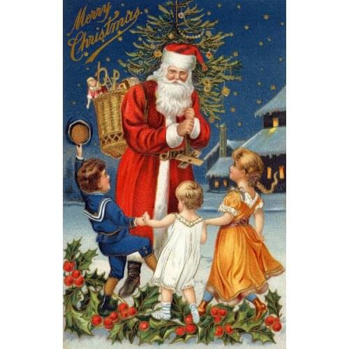 VinylBDS Photography Backgrounds Christmas Santa Gifts to Children Photo Backdrops Christmas backdrops for Children Photo Studio