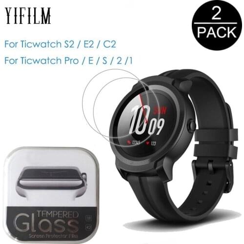 2Pcs For Tic Watch S2 E2 C2 C2+ plus 1 2 E Pro S Tempered Glass 9H 2.5D Screen Protector Film For Ticwatch GTX Pro 3 Watch Glass
