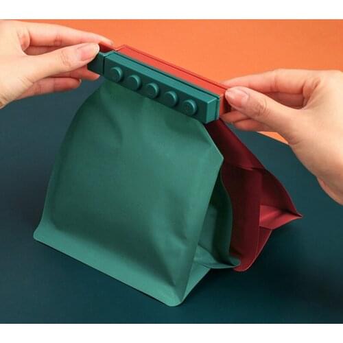 4pcs Kitchen Food Storage Bag Sealer Home Paper Files Clips Plastic Sealer Clamp Snack Seal Pocket Holder Building Block Clips