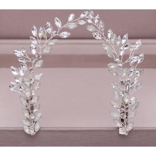 Bride Hairclip Crystal Beads Wedding Tiaras Headband Bridesmaid Headdress Bridal Headpiece For Women Jewelry Hair Accessories Ml