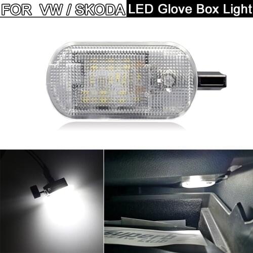1Pcs LED Glove Box Lamp For VW Bettle Bora Variant Caddy Golf Suran Spacefox Touran Touareg For Skoda Fabia Octivia Superb Yeti