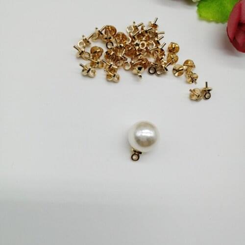 100pcs 5mm Copper Sheep Eyes Nail Beaded Cup Pearl Screw Eye Pin Bail Peg Connector Diy Connector Cap Jewelry Making Accessories