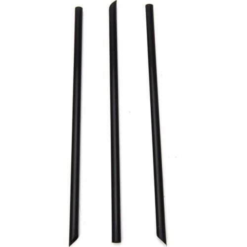 100Pcs Cocktail Straws Black Design Plastic Straws Dia 6mm for birthday wedding decorative party event Drinking Straws