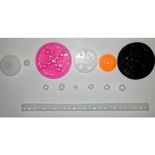 130pcs 6 kinds pulley + 7 kinds gear /per model 10pcs / plastic pulley /plastic gear / toys accessories / DIY Toys