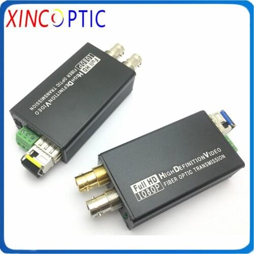 1Ch Forward Mini 3G-SDI to Fiber Converter with 1Ch Reverse Tally and Loop out SMF LC SFP 20KM 3GSDI Mini Fiber Transceiver