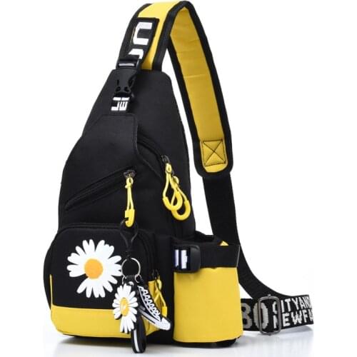 2021 Unisex Women Fashion Chest Bag Female Cartoon Shoulder Bag Travel Sports Crossbody Bag Ladies Floral Waist Pack Bag