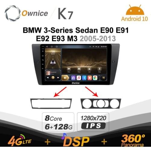 720P K7 6G+128G Car Radio Auto for BMW 3-Series Sedan E90 E91 E92 E93 M3 android 10.0 BT 5.0 360 4G LTE 1280*720 SPDIF Optical