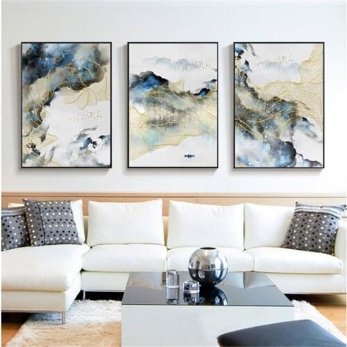 Entryway Abstract Scenery Black Graffiti Bird Mountain Cloud Canvas Painting Wall Picture Printing Poster Living Room Decoration