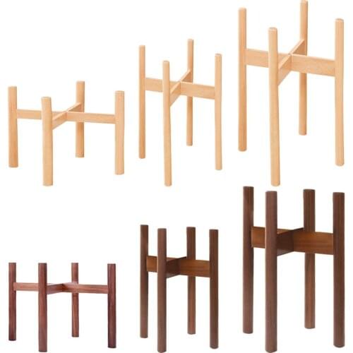 Wooden Plant Stand Flower Pot Base Holder Stool For Home Garden Indoor Outdoor Flower Plant Display Free Standing Bonsai Holder