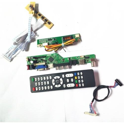 For LP171WP4-TLB1/TLB3 LCD 1CCFL 30Pin LVDS Remote+Inverter+keyboard VGA HDMI-Compatible AV USB RF T.V56 controller board