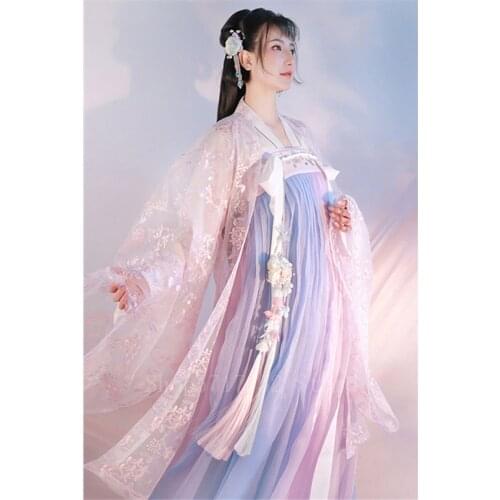 Oriental elegante hanfu para as mulheres tradicional estilo roxo fada princesa vestido menina rosa do vintage traje festa vest