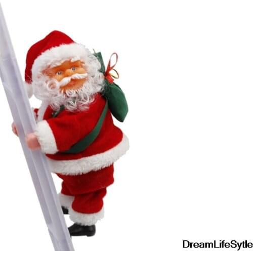 Electric Climbing Ladder Santa Claus music Christmas Figurine Ornament Xmas Party DIY Crafts Festival Navidad 2020 Gift