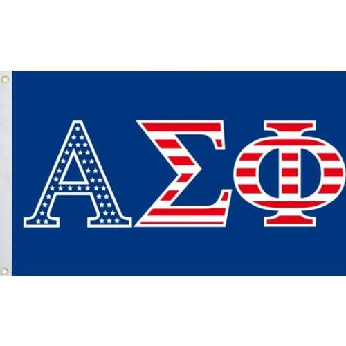 90x150cm Alpha Sigma Phi USA Flag with 2 grommet on the left custom rapier battle flag banner