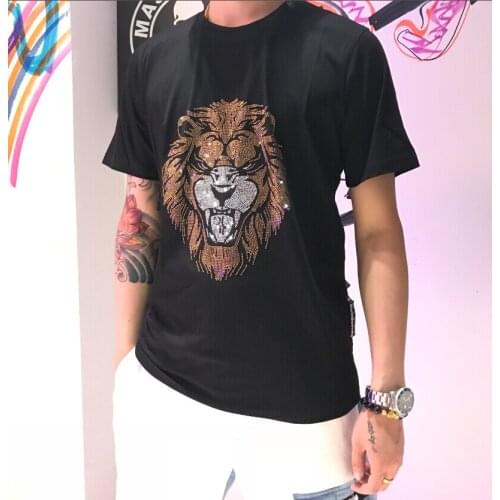 Tshirt Hot drill mens shirt short-sleeved T-shirt mens and womens streetwear t shirt shorts a mens